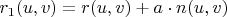 $r_1 (u, v) = r(u, v) + a \cdot n(u, v)$