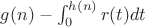 $g(n)-\int_0^{h(n)}r(t)dt$