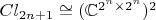 $Cl_{2n+1} \cong (\mathbb{C}^{2^n\times 2^n})^2$