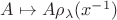 $A\mapsto A\rho_\lambda(x^{-1})$ $A\mapsto A\rho_\lambda(x^{-1})$