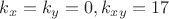 $k_x=k_y=0, k_{xy}=17$