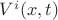 $V^i (x, t)$