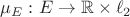 $\mu_E : E \rightarrow \mathbb{R}\times \ell_2$
