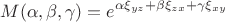 $$M(\alpha, \beta, \gamma) = e^{\alpha \xi_{y z} + \beta \xi_{z x} + \gamma \xi_{x y}}$$