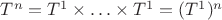 $T^n=T^1\times \ldots\times T^1=(T^1)^n$