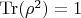 \operatorname{Tr}(\rho^{2}) = 1