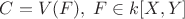 $C = V(F), \; F \in k[X,Y]$