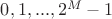 $0,1,...,2^M-1$