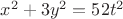 $x^2+3y^2=52t^2$
