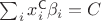 $ \sum_i x_i^\mathsf C \beta_i = C $