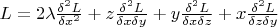 $L= 2\lambda \frac{\delta^2L}{\delta x^2} + z\frac{\delta^2L}{\delta x\delta y} + y\frac{\delta^2L}{\delta x\delta z} + x\frac{\delta^2L}{\delta z\delta y}$
