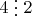 $4\mathrel{\raisebox{-0.5ex}{\vdots}}2$