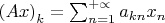 ${\left(Ax \right)}_{k}=\sum_{n=1}^{+\propto } {a}_{kn}{x}_{n}$