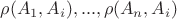 $\rho (A_1, A_i), ... , \rho (A_n, A_i)$