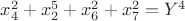 $x_4^2 + x_2^5 + x_6^2 + x_7^2 = Y^4$