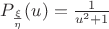 $P_{\frac{\xi}{\eta}}(u)=\frac{1}{u^2+1}$