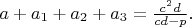 $a+a_1+a_2+a_3=\frac{c^2d}{cd-p}.$