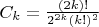 $C_k=\frac{(2k)!}{2^{2k}(k!)^2}$