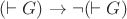 $(\Tau \vdash G) \to  \neg (\Tau \vdash G)$