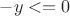 $-y <=0 $