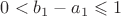 $0<b_1-a_1\leqslant 1$