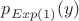 $p_{Exp(1)}(y)$ $p_{Exp(1)}(y)$
