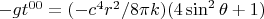$-gt^{00}=(-c^4r^2/8{\pi}k)(4\sin^2{\theta}+1)$