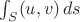 $\int_S(u,v)\,ds$
