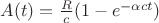 $A(t)=\frac{R}{c}(1-e^{-\alpha ct})$