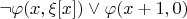 $\neg \varphi(x,\xi[x]) \vee \varphi(x+1,0)$