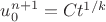 $u^{n+1}_0=Ct^{1/k}$