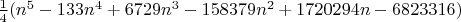$
\frac{1}{4}(n^5-133n^4+6729n^3-158379n^2+1720294n-6823316)
$