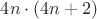 $4n\cdot(4n+2)$