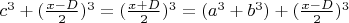 $c^3 + (\frac{x - D}{2})^3 = (\frac{x + D}{2})^3 = (a^3 + b^3) + (\frac{x - D}{2})^3 $