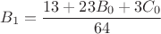 $B_1 = \dfrac{13 + 23B_0 + 3C_0}{64}$