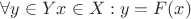 $\forall y \in Y \exist x \in X : y=F(x)$