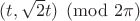 $(t, \sqrt{2} t) \pmod{2\pi}$