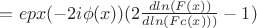 $=epx(-2i\phi(x))(2\frac{dln(F(x))}{dln(Fc(x)))}-1)}$