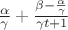$\frac\alpha\gamma+\frac{\beta-\frac\alpha\gamma}{\gamma t+1}$