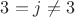 $3= j \not = 3$