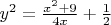 $y^2=\frac{x^2+9}{4x}+\frac12$