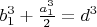 $b_1^3+ \frac{a_1^3}2=d^3$