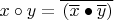 $x\circ y=\overline\left (\overline x \bullet \overline y \right )$