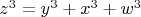 $z^3=y^3+x^3+w^3$