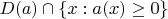 $D(a)\cap\{x:a(x)\ge0\}$