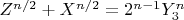 $Z^{n/2}+X^{n/2}=2^{n-1}Y_3^n$