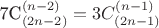 7C_{(2n-2)}^{(n-2)}=3C_{(2n-1)}^{(n-1)}