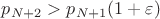 $p_{N+2}>p_{N+1}(1+\varepsilon)$