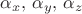 \[
\alpha _x ,\,\alpha _y ,\,\alpha _z 
\]