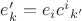 $e'_k=e_i c^i{}_{k'}$